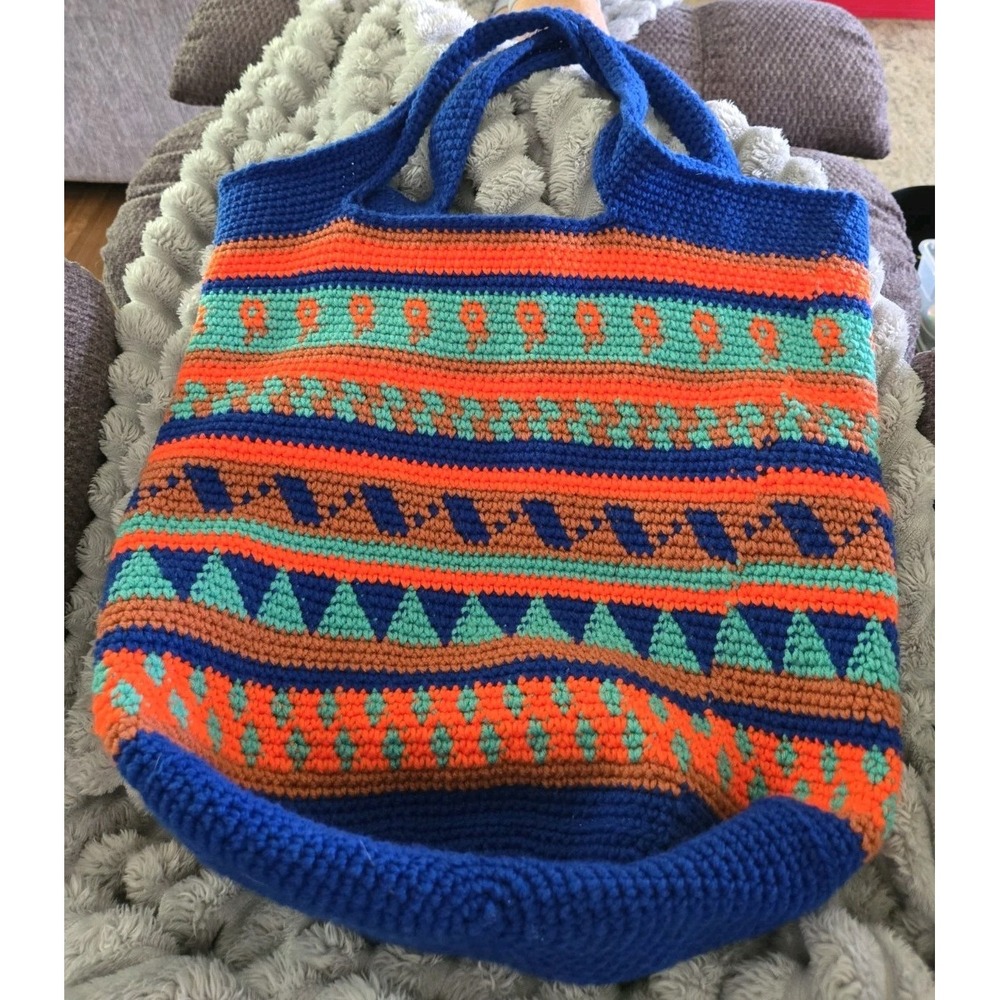 Crochet Knit Crossbody Purse Shoulder Bag Handmade Boho Festival
